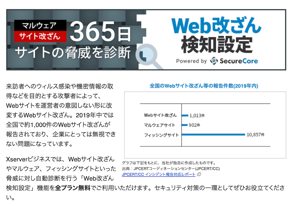 Web改ざん検知機能