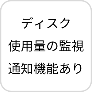 ディスク使用量の監視と通知機能あり