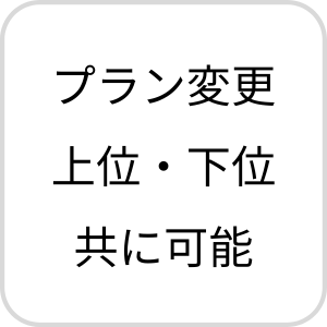 プラン変更上位・下位共に可能