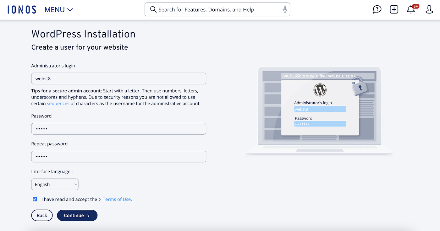 IONOS WordPress インストール